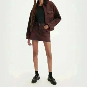 LEVI'S | Women's Cherry Cordial  Mid-rise Cotton Jean Mini Skirt